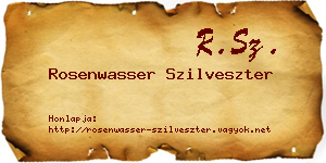 Rosenwasser Szilveszter névjegykártya
